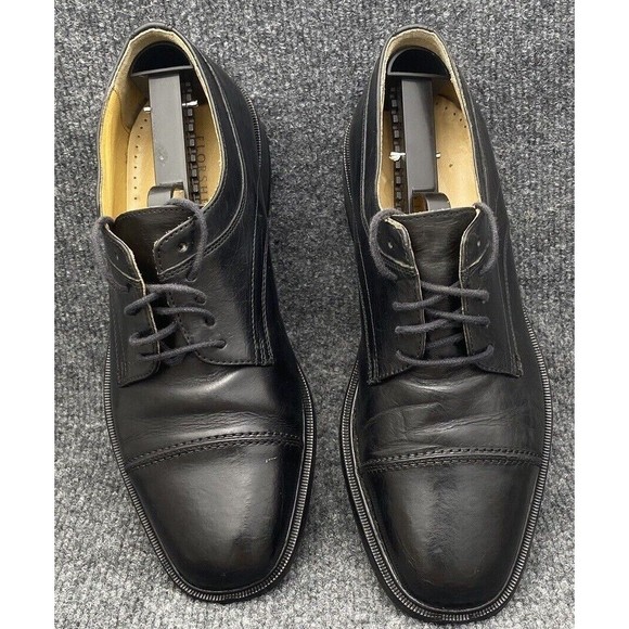 Florsheim Shoes Mens Size 7.5 Imperial Cap Toe Oxford Black Leather Made Italy - Picture 8 of 10